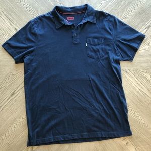 Levi’s Brand Navy Polo Shirt Size XL Super Soft Material and Pocket Detail